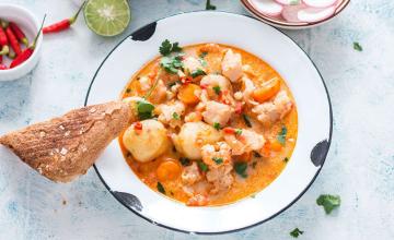Spicy Seafood Stew with Tomatoes & Lime