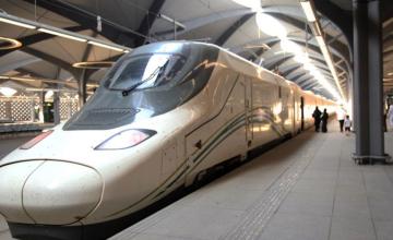 Travel across Saudi desert in the high-speed train