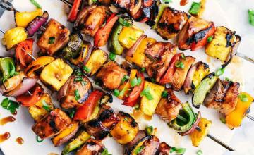 Teriyaki Chicken and Spring Veggie Skewers