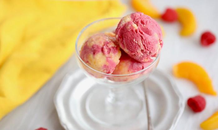 Peach Melba Ice Cream