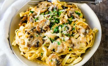 Creamy Chicken and Mushroom Fettuccine