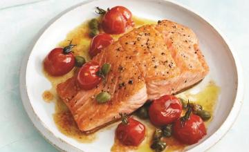 Brown-Butter Salmon with Tomatoes and Capers