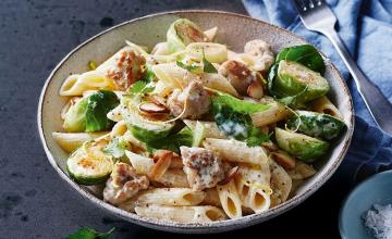 Caramelised Brussels Sprout and Sausage Penne