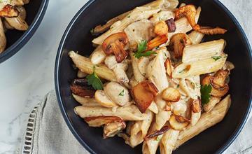 Garlicky Mushroom Penne
